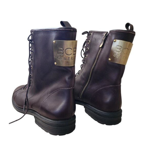 BCBGeneration Women's Eloise Brown Leather Combat Boots Size 10 - Picture 2 of 5